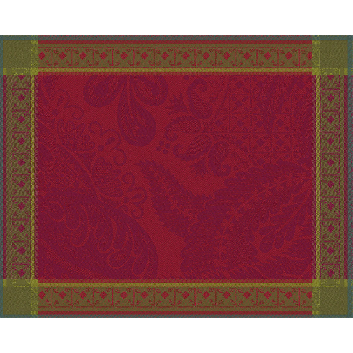 Set antitache déperlant pur coton rouge 54X39 Garnier Thiebaut