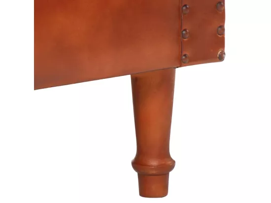 Chaise cabriolet marron Cuir véritable de chèvre