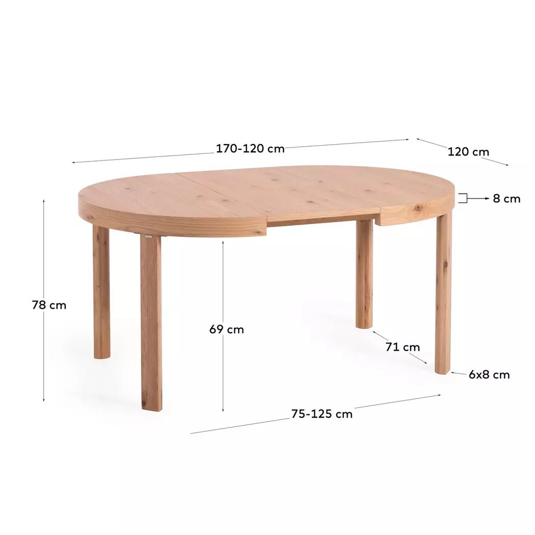 Esstisch mit Auszug Colleen Ø 120/170 cm