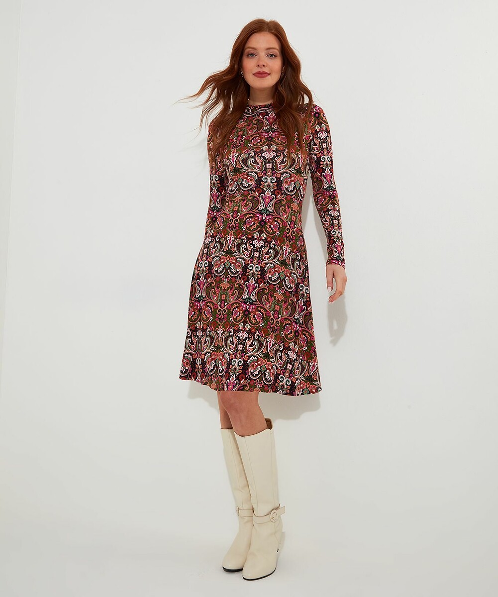 JOE BROWNS<br>Vestido de malha estampada, gola alta