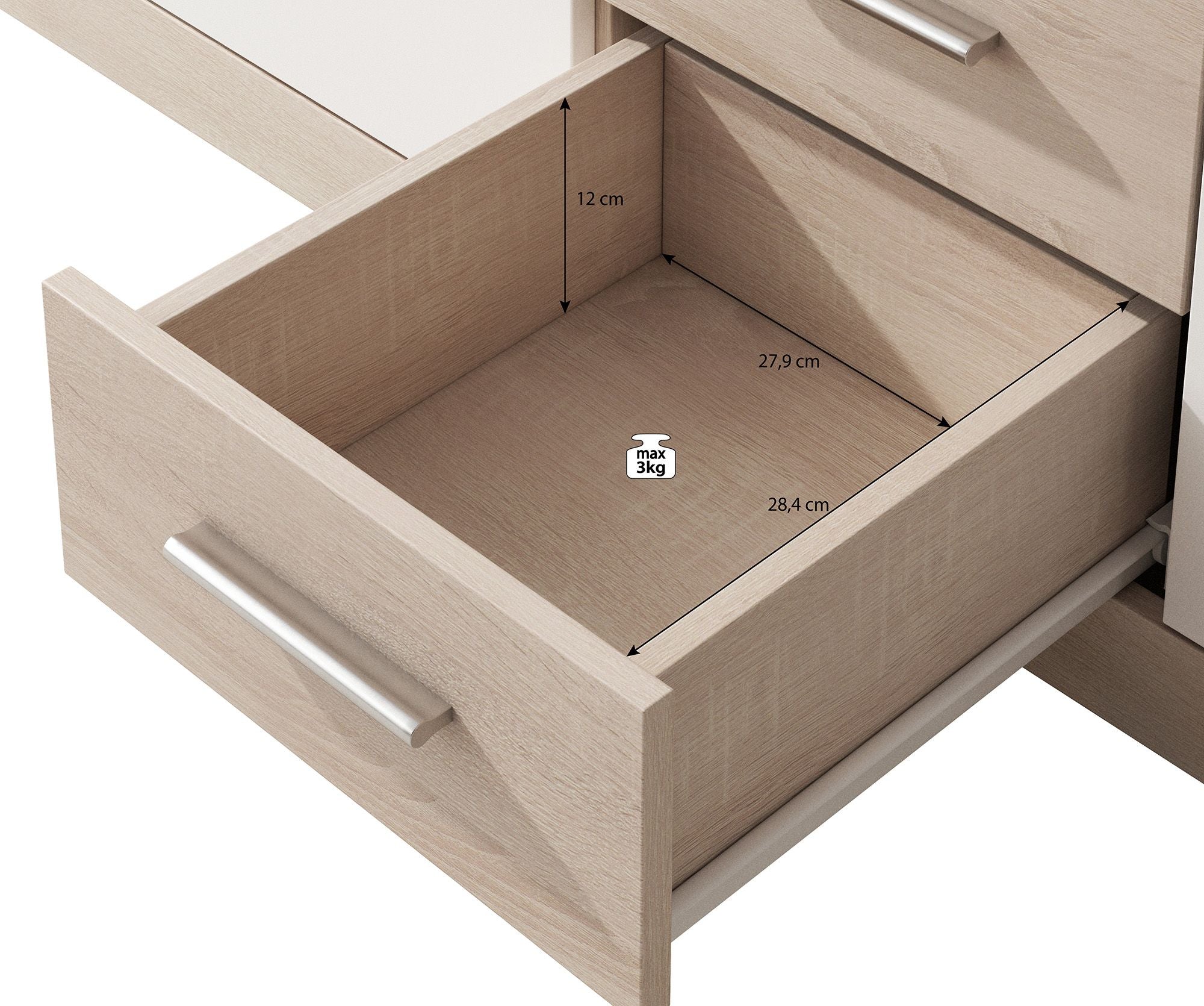 Lavina - Dressoir - Grijs/old wood - 190x32x96 cm