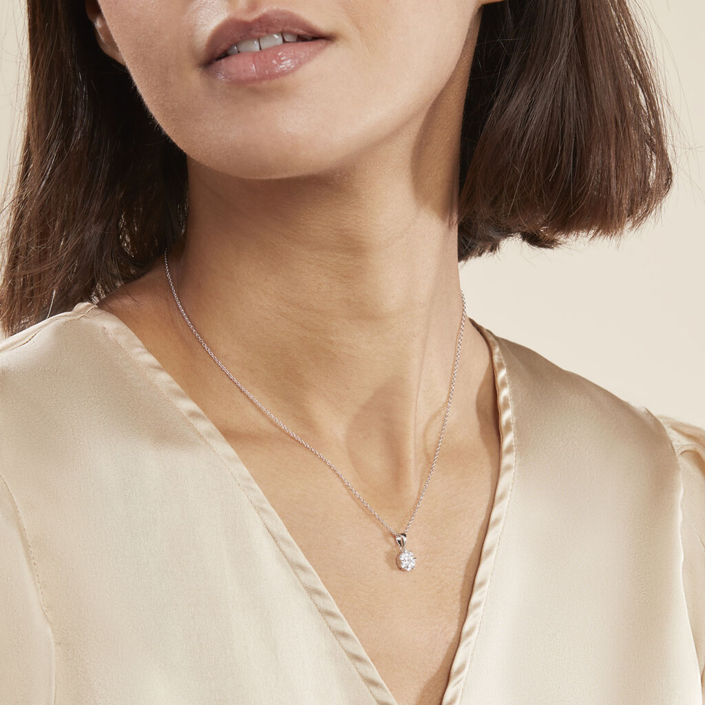 Collier Pietra Argent Blanc Oxyde De Zirconium