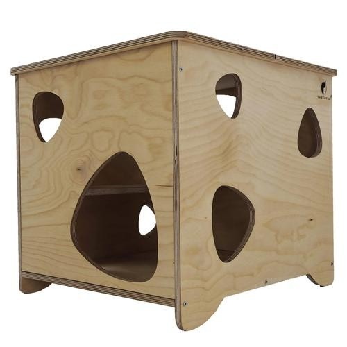 Caixa de Brincar para Gatos Pegue-me se Puder Marrom