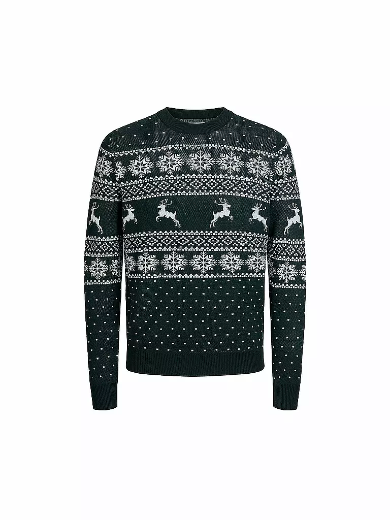 JACK & JONES Jungen Pullover JJXMAS GABRIEL dunkelgrün
