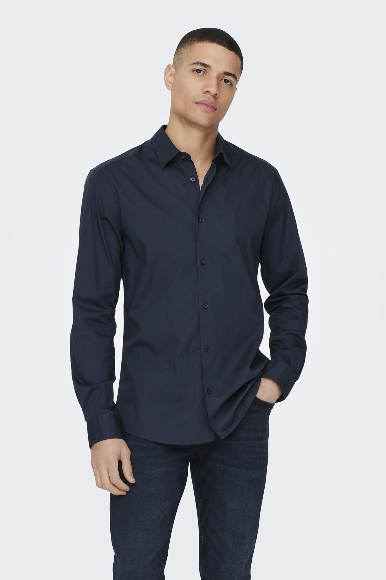 Camisa Oxford de manga comprida