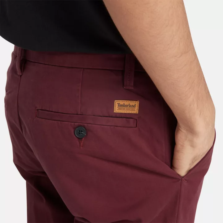 Calças chino elásticas Sargent Lake para homem na cor bordô.