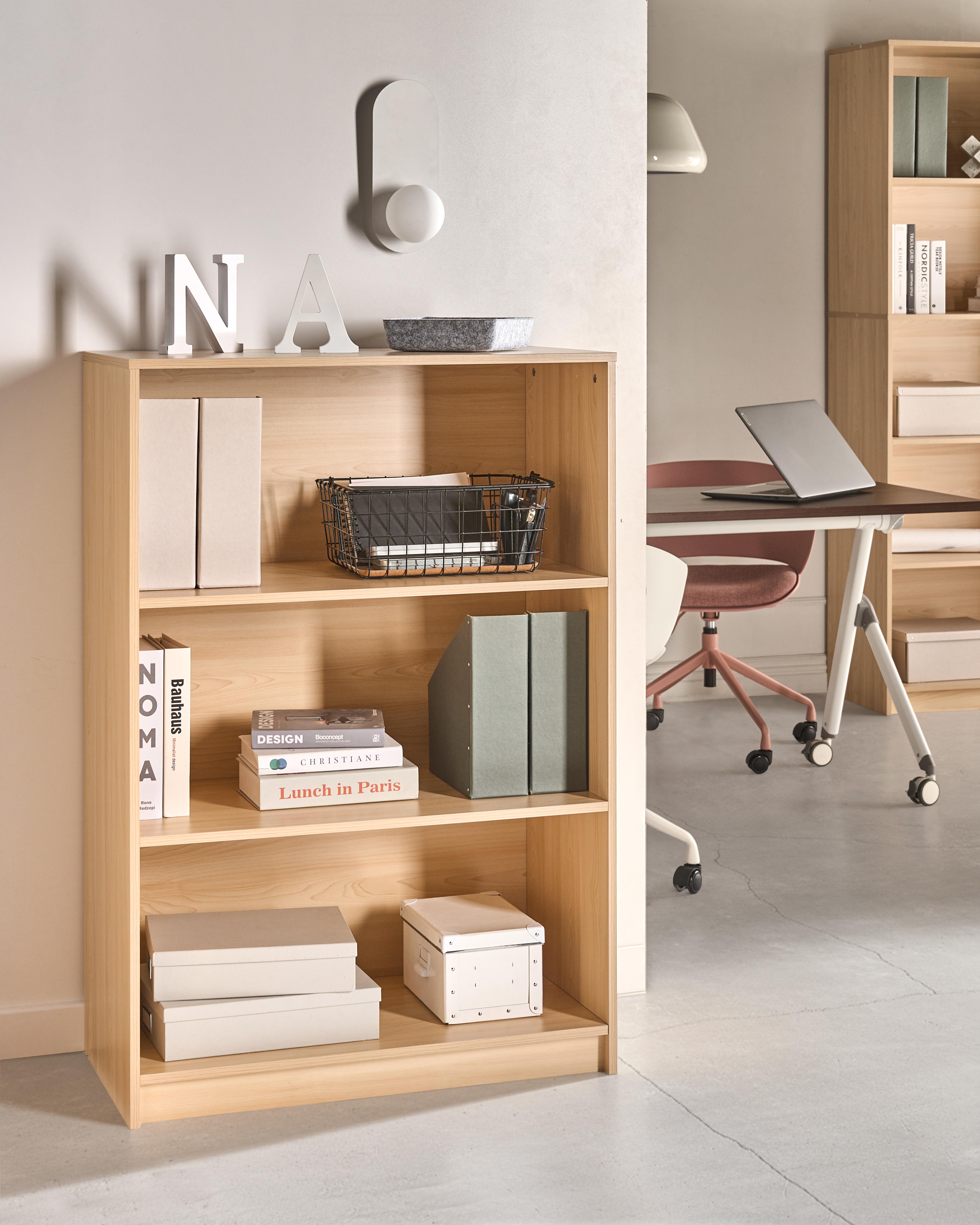 Boekenkast met 3 planken ZEHNA 117 cm Lichtbruin