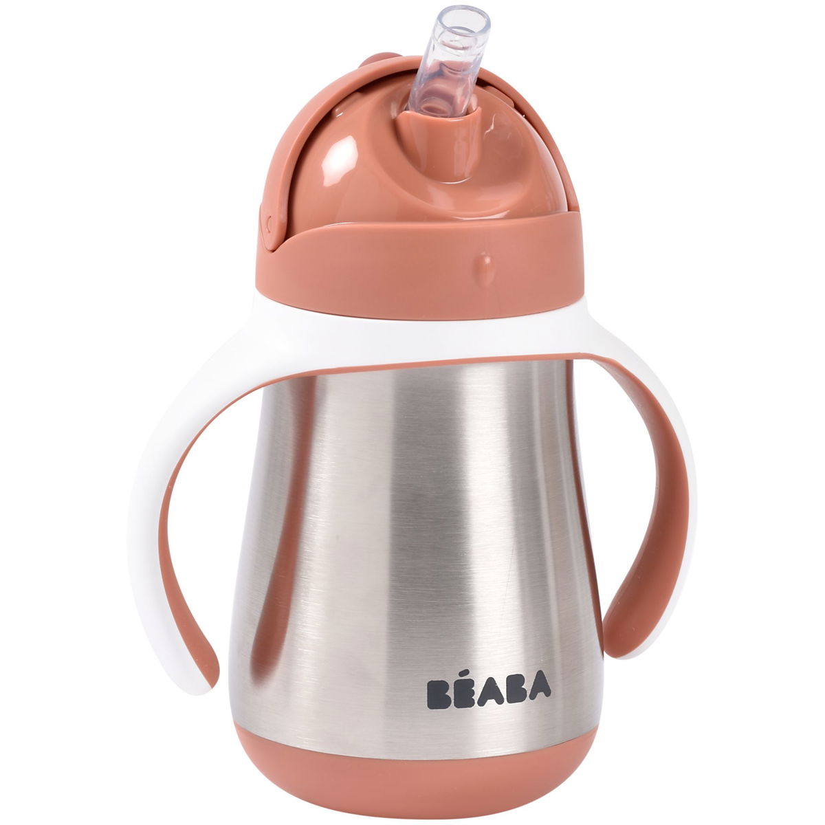 BeabaBeaba   Strohhalmtasse Inox terrakotta