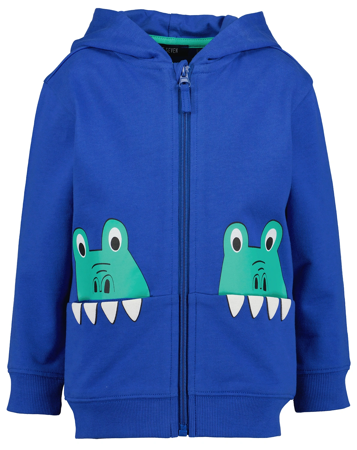 Kapuzen-Sweatjacke CROCO POCKET in ocean