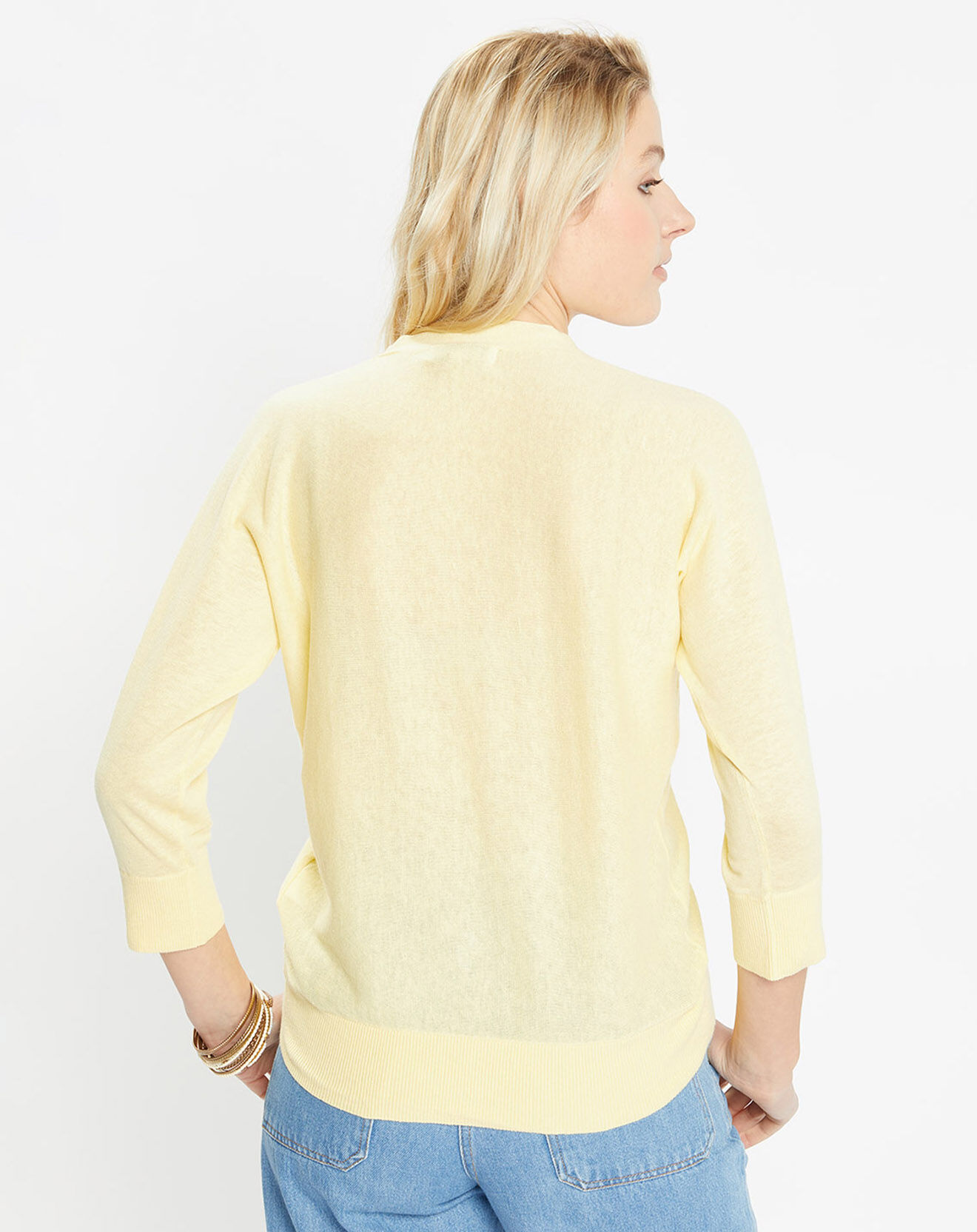 Jodhpur Gilet droit en Lin & Coton Mimosa jaune