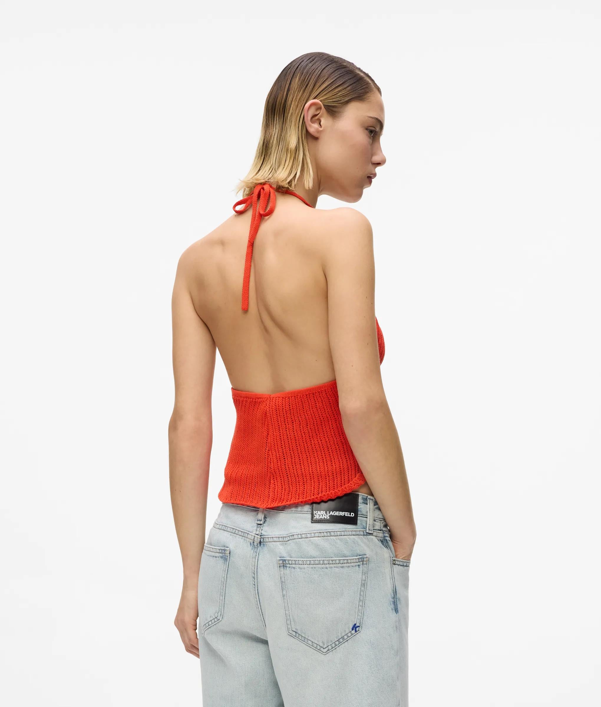Gebreide halternek top