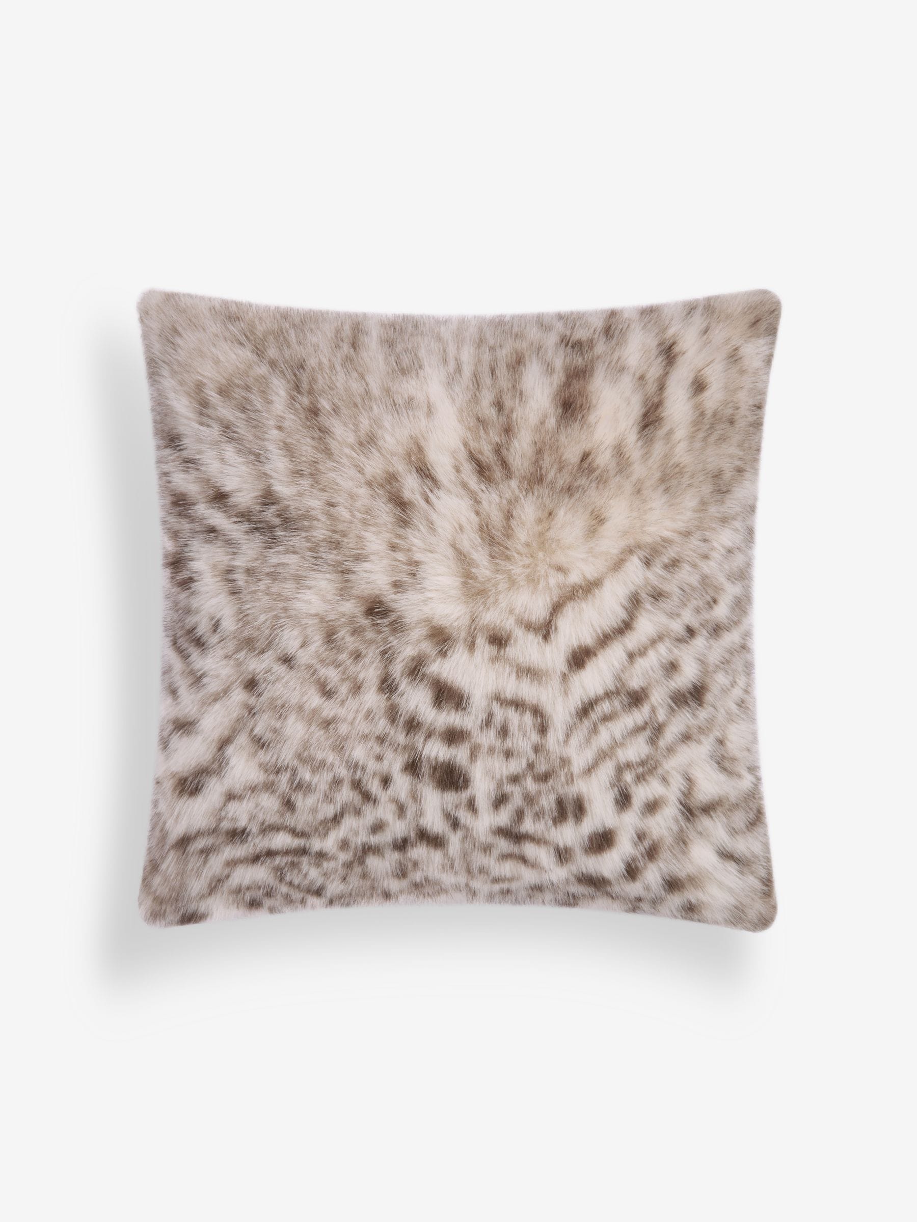 50 x 50cm Kussentje van imitatiebont met sneeuwluipaardPrint