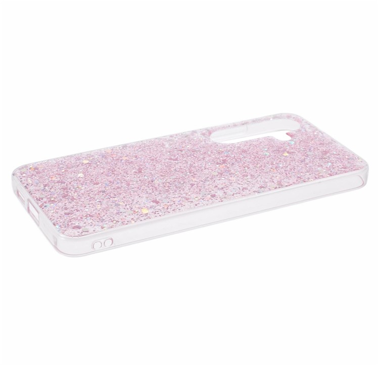 Samsung Galaxy S24 Gummi Case Schutzhülle im Glitzer Design - Rosa / Transparent