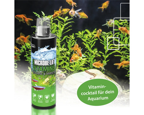 MICROBE-LIFT Vitamines 473 ml Zoetwater speciaal ontwikkeld vitamine- en aminozuursupplement, verhoogt vitaliteit, natuurlijke kleur en groei