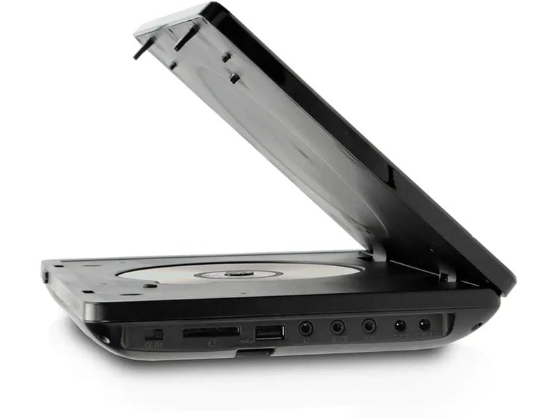 Lenco Portabler Dual DVD Player DVP-1046BK Zwei tragbare 10-Zoll-DVD-Player mit aufladbarem Akku