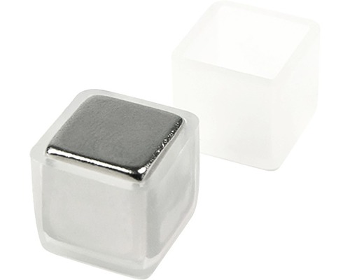 Decoratieve magneten Magic Cube set van 4 zilver