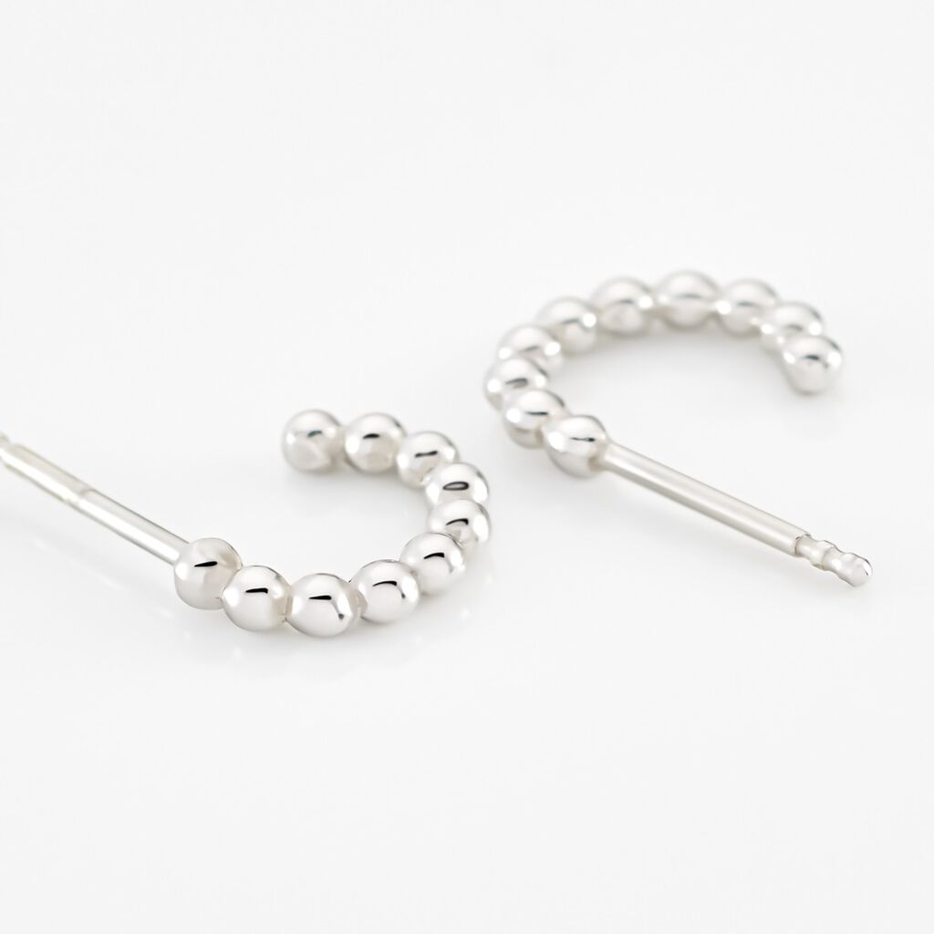 Créoles Aika Argent Blanc