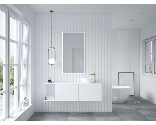 LED-spiegel ALU 65 x 60 cm zilver