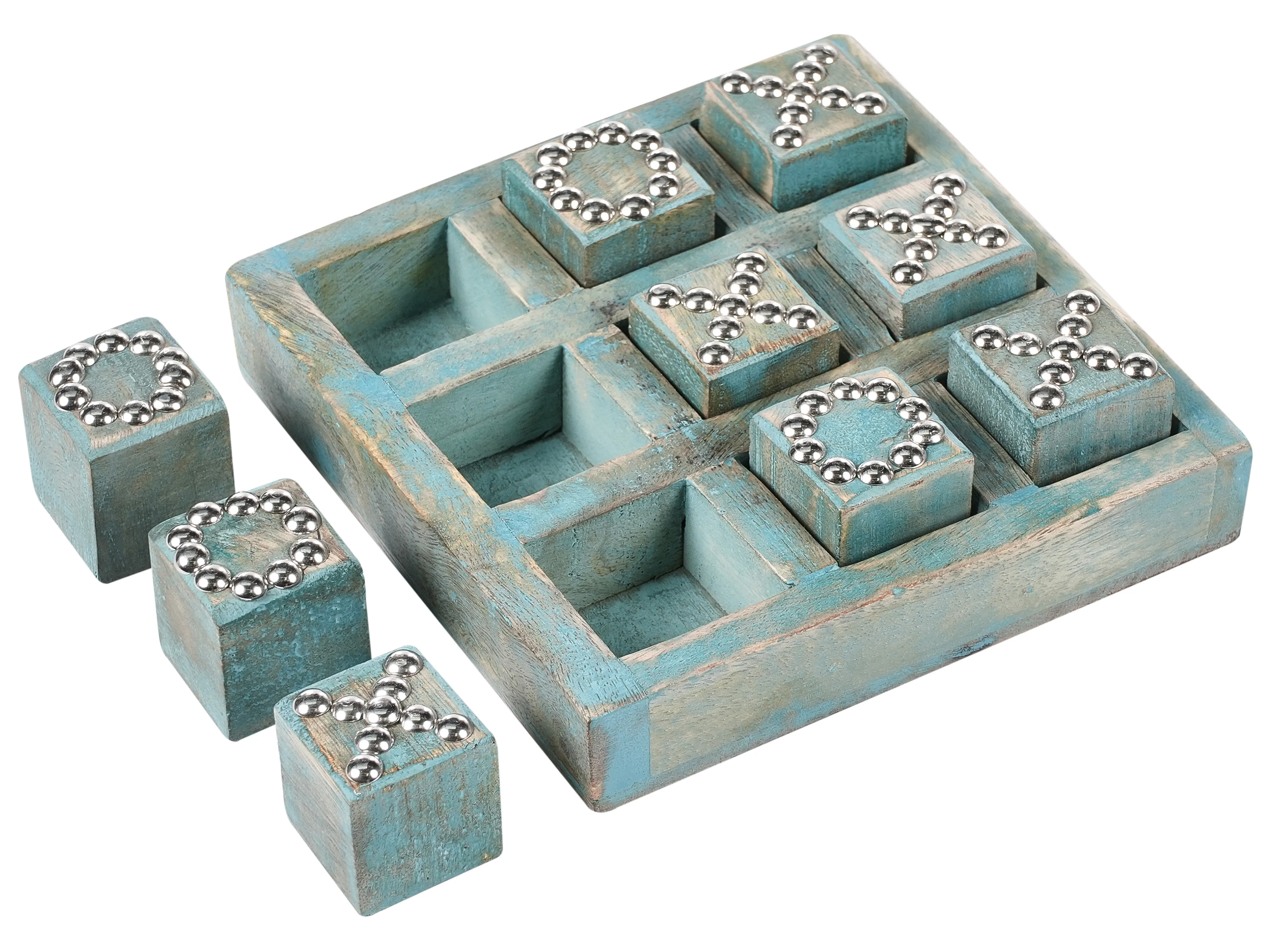Tic-Tac-Toe spel KINA Mangohout Blauw