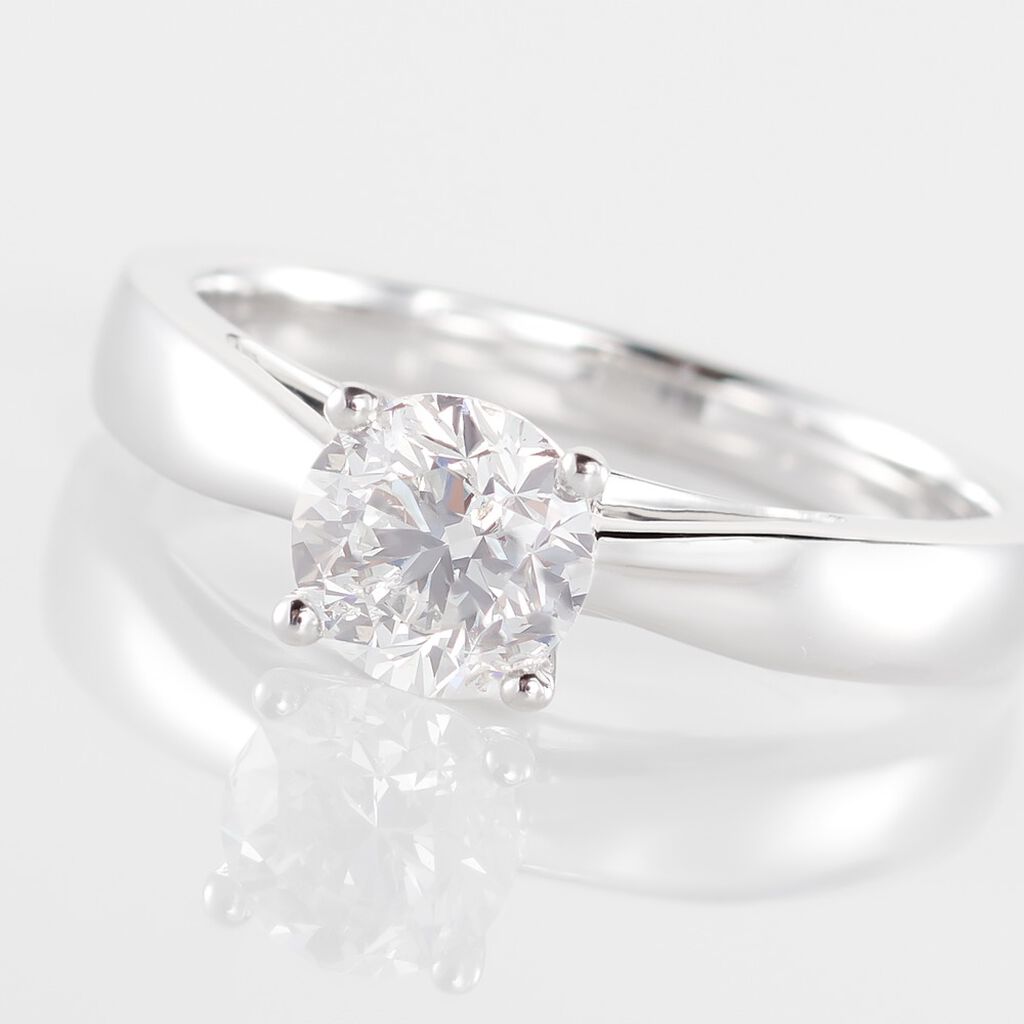 Bague Solitaire Iris Or Blanc Diamant
