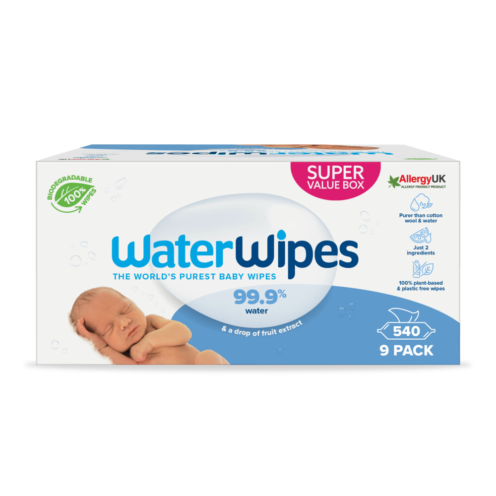 WaterWipes Billendoekjes 9x60 stuks = 540 stuks