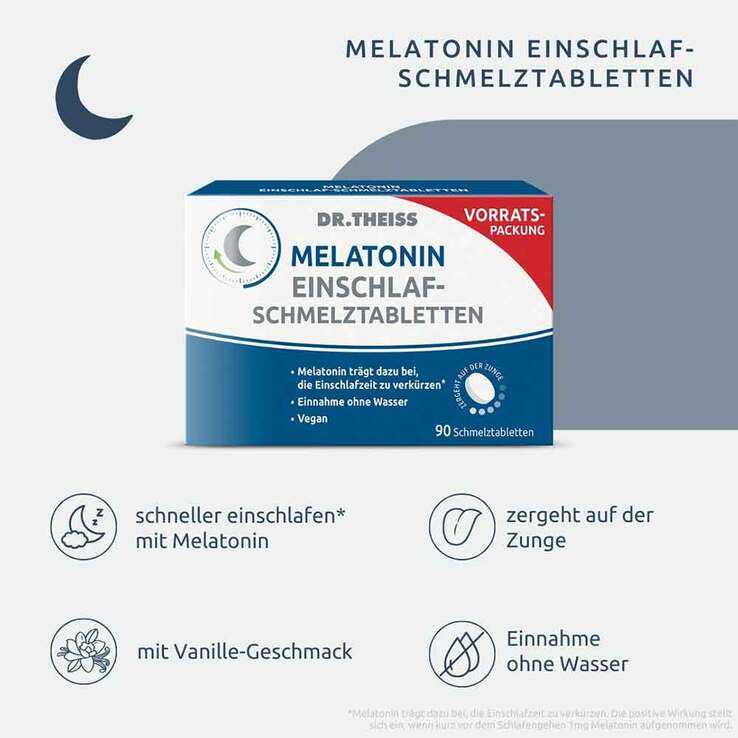 Dr. Theiss Melatonin Einschlaf-Schmelztabletten, 90 St