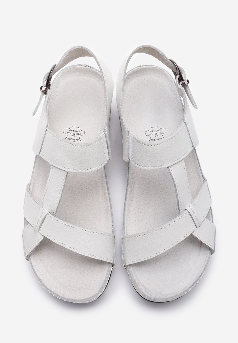 Sandales en cuir femme blanches Zinna