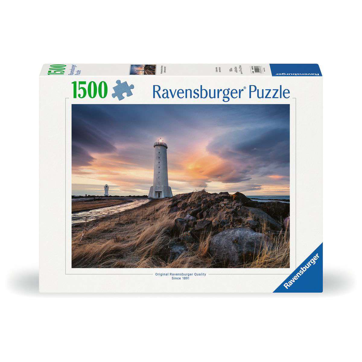 Ravensburger Spiel Magische Stimmung über dem Leuchtturm von Akranes, Island