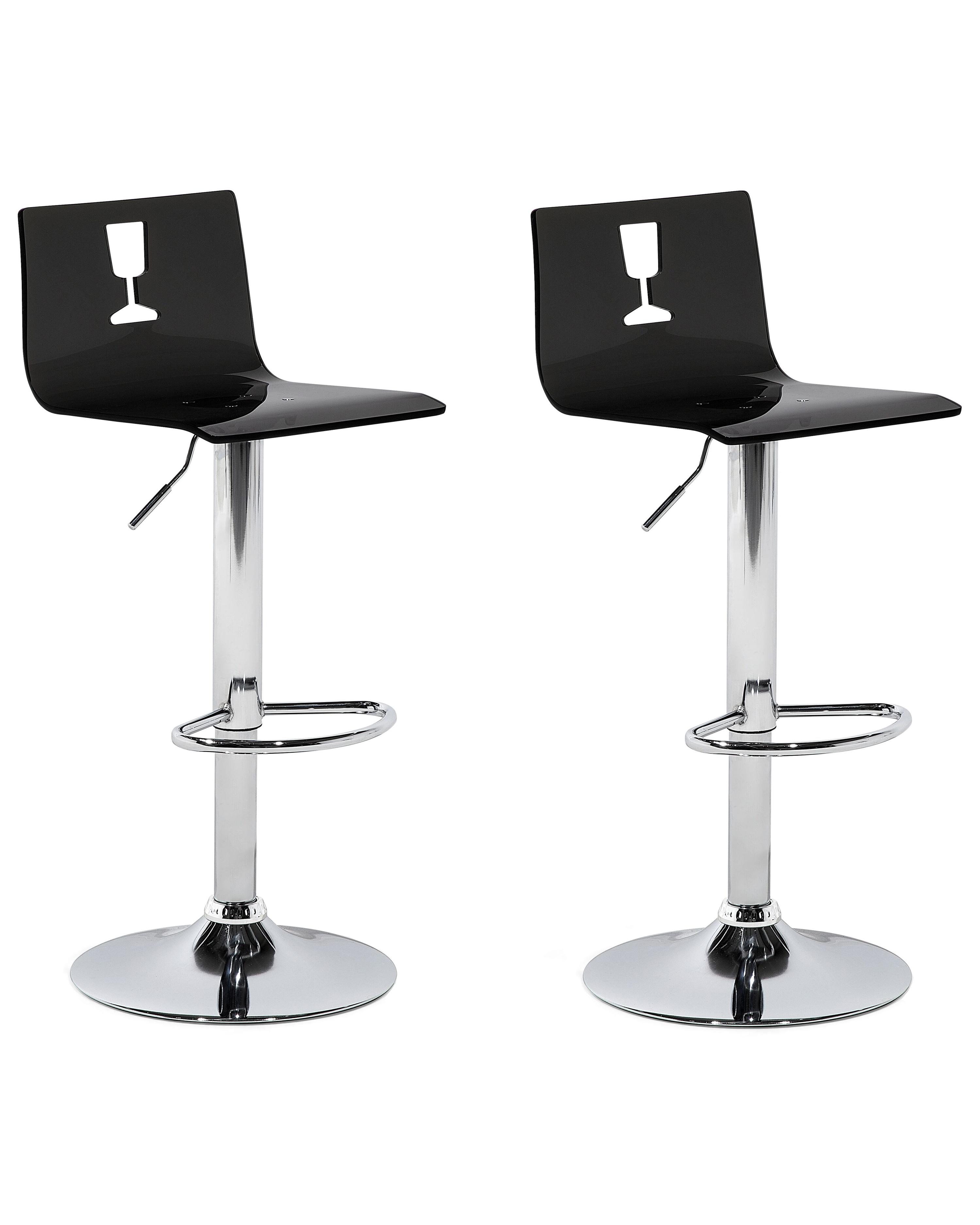 Set van 2 barstoelen BUSAN draaibaar Zwart