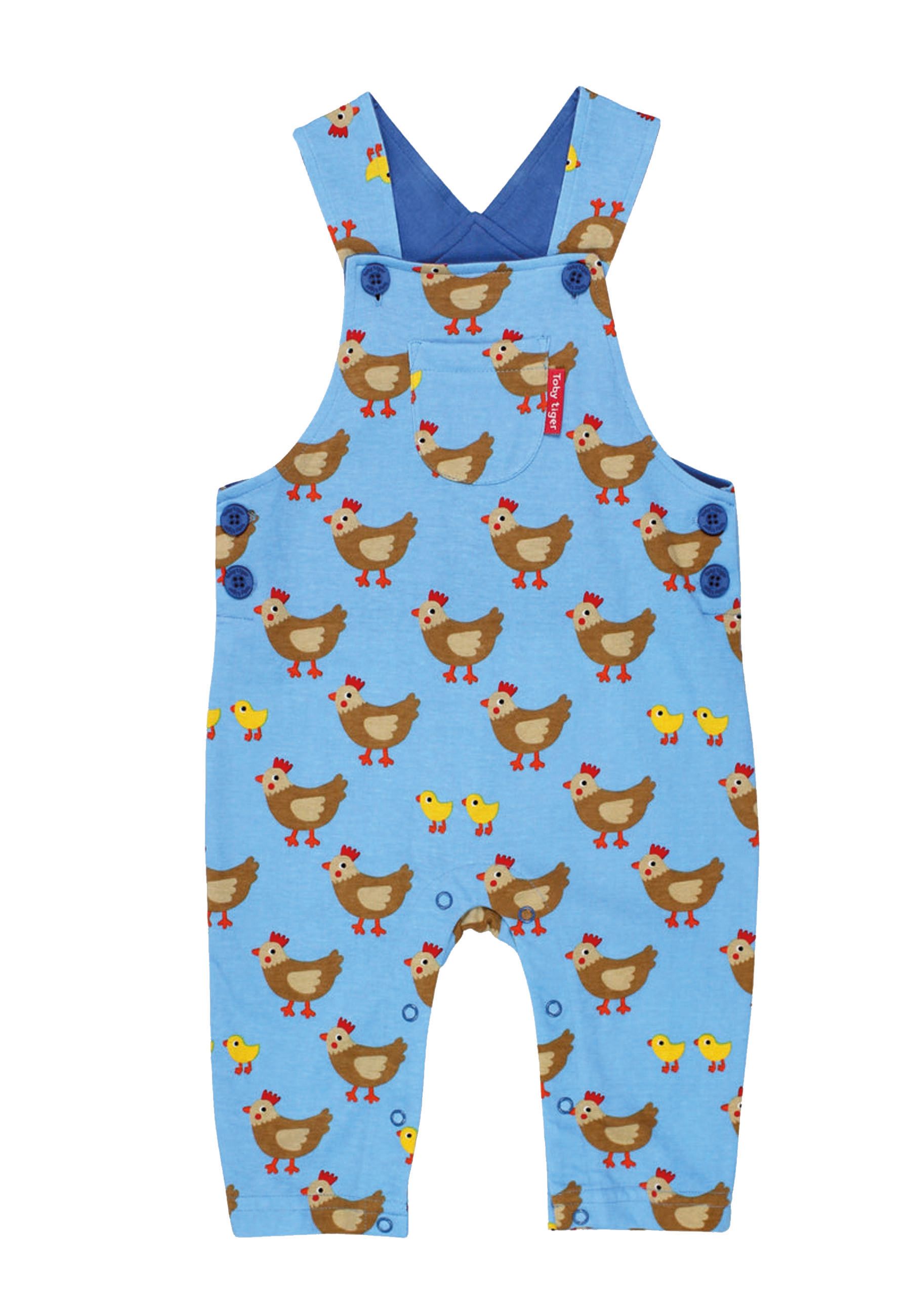 Toby Tiger Latzhose, Hühner und Küken-Applikation