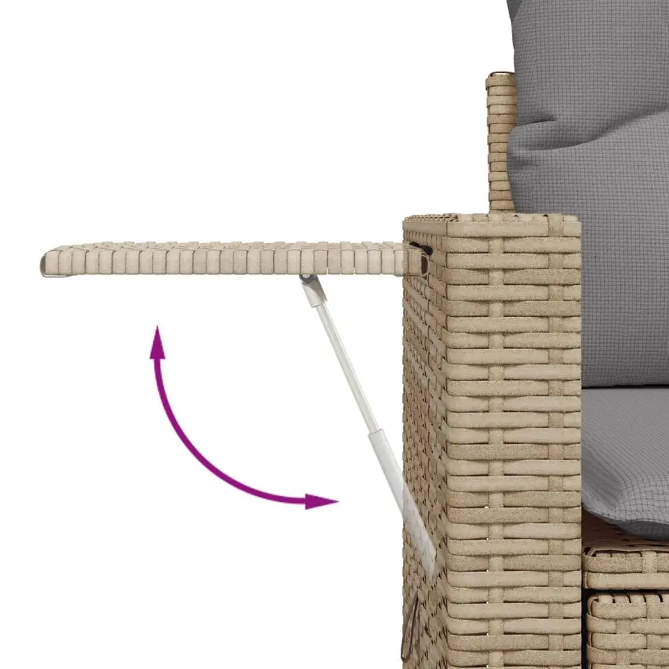 vidaXL - Tuinbank 2 -zits - Beige - Poly rattan - Met kussens