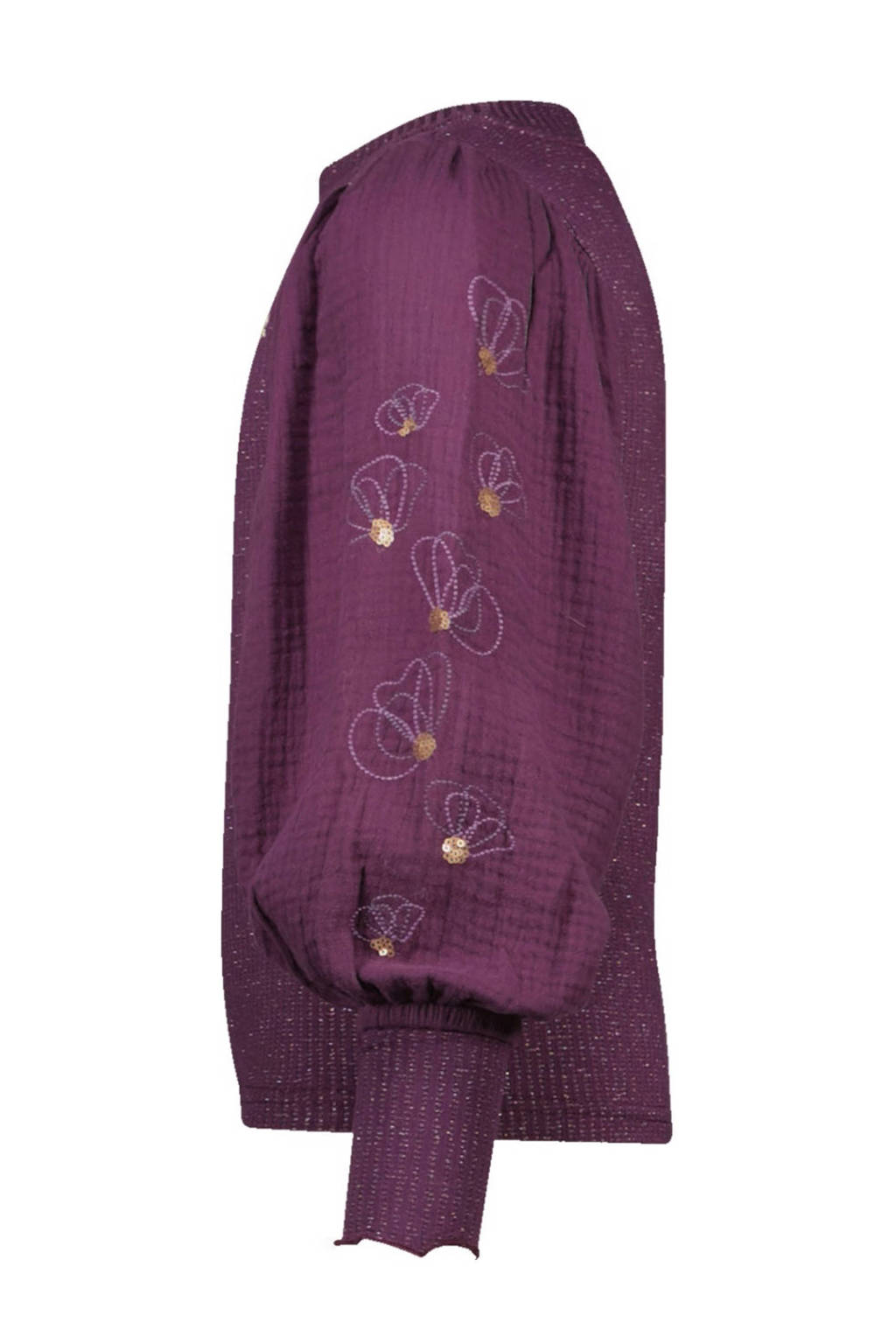 Like Flo top Charlene met borduursels paars