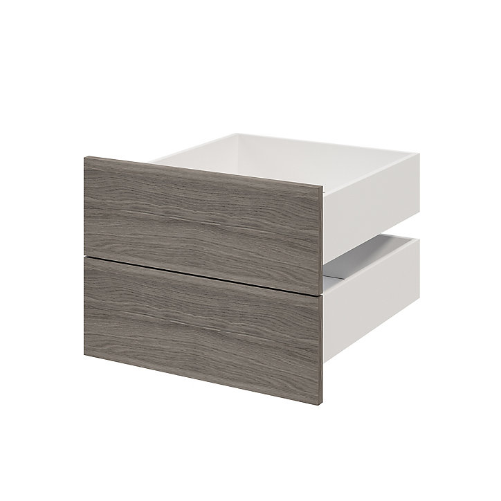 Lot de 2 tiroirs effet chêne grisé GoodHome Atomia H. 18,5 x L. 49,7 x P 50 cm