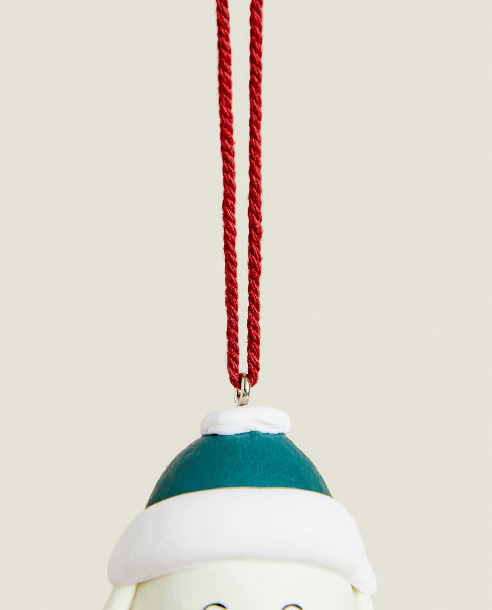 Enfeite de Natal em formato de coelho com sino de trenó