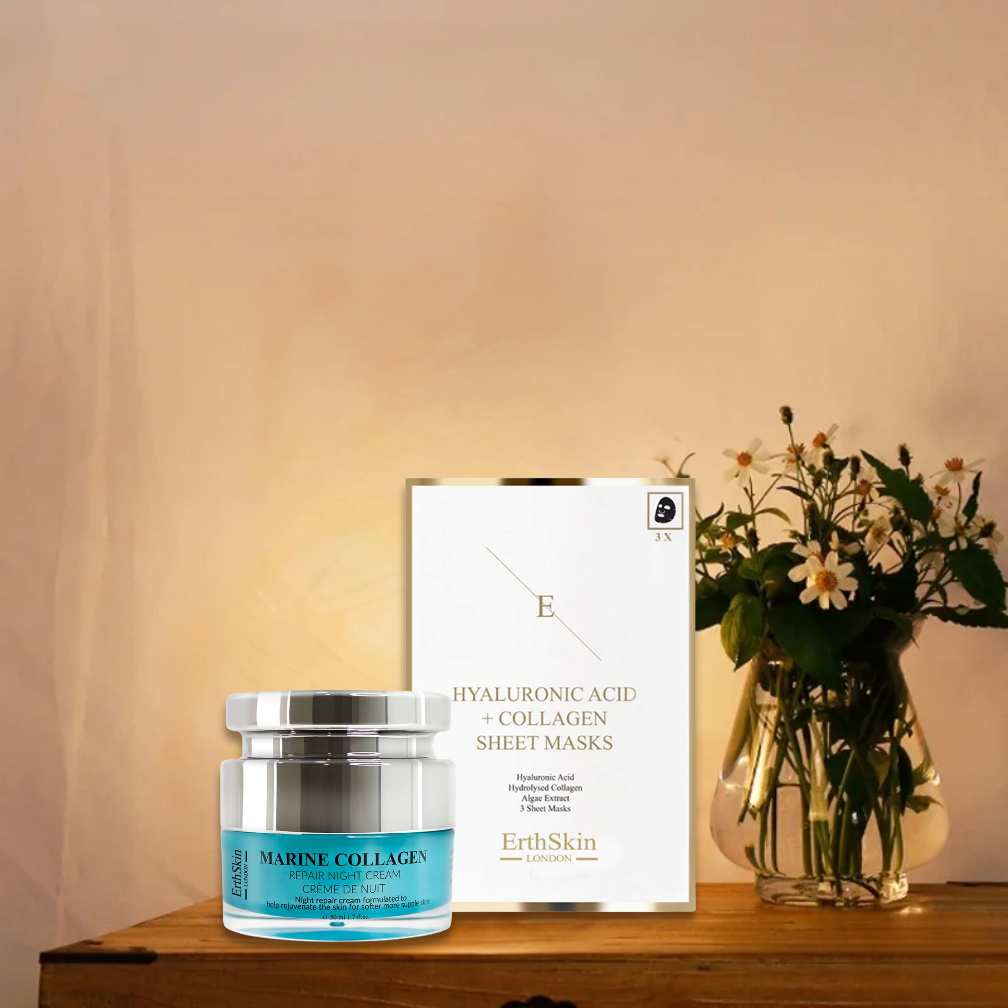 Erth skin london Collagen Nachtcreme + Maske Set