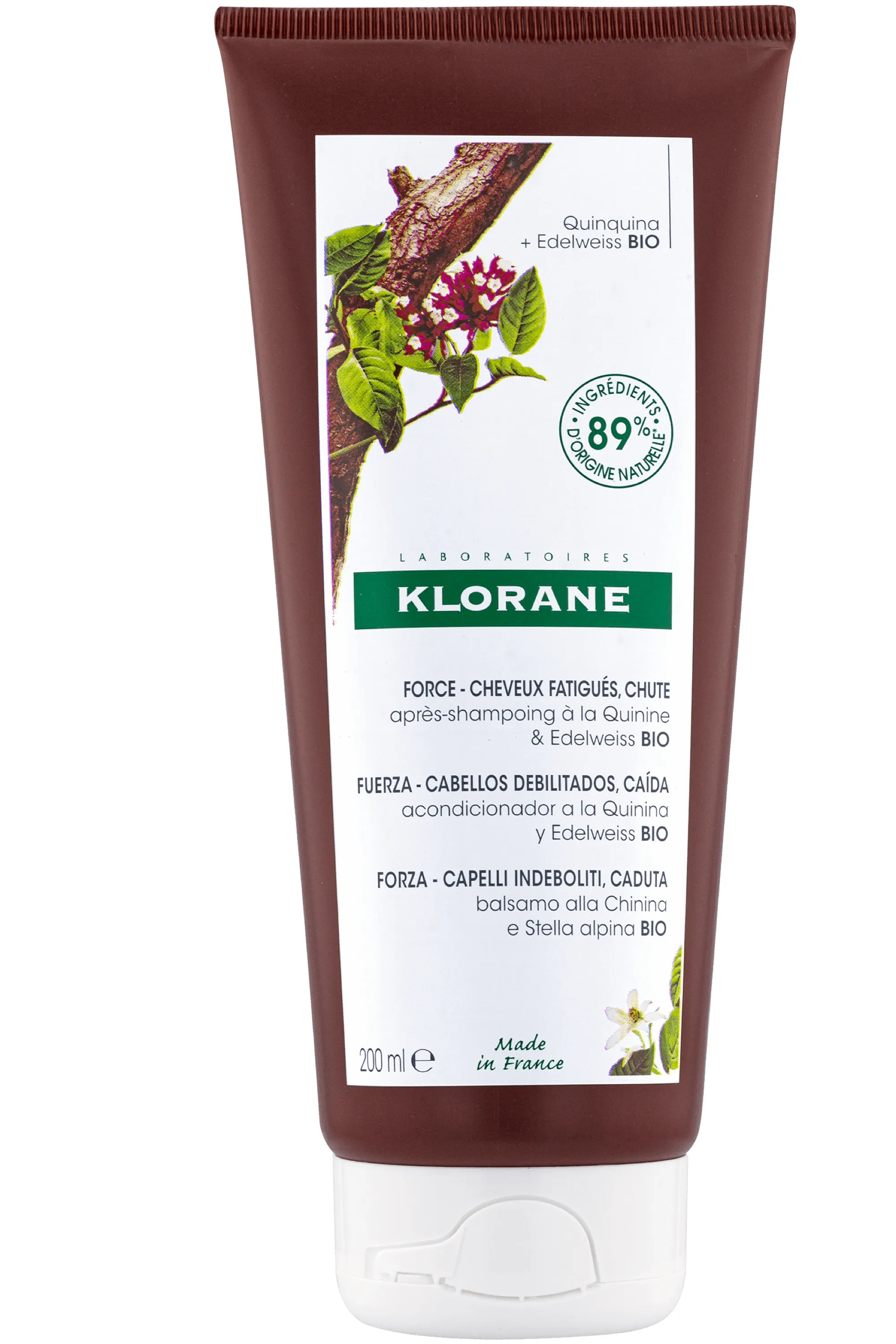 Klorane Après-shampoing fortifiant à la quinine & edelweiss bio-200 ml