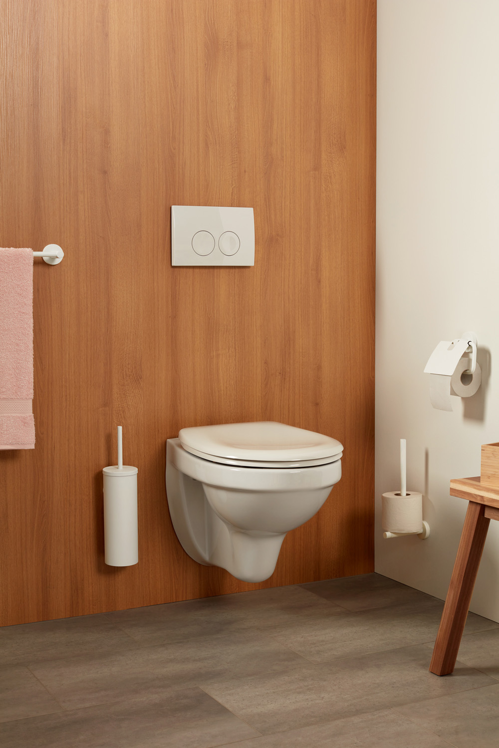 Haceka Kosmos toiletrolhouder met klep wit mat