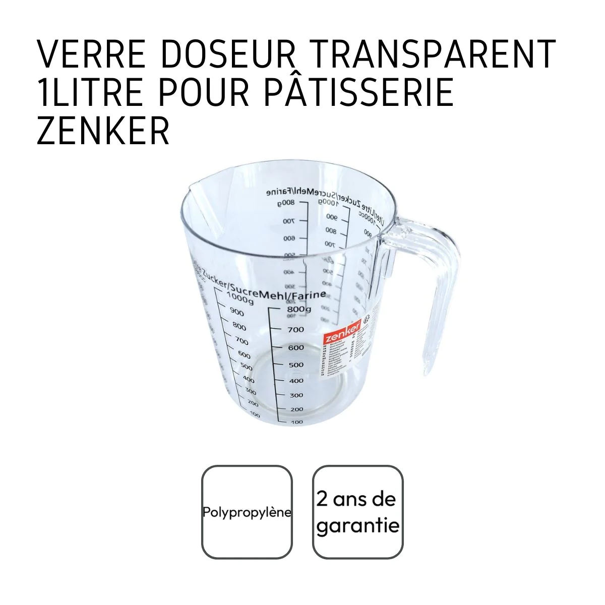 Verre doseur 1 litre Smart Pastry Zenker
