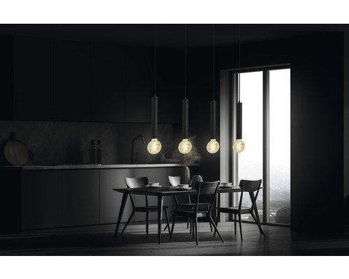 Hanglamp, 4-lichts, HxL 100x85 cm, zwart/mat