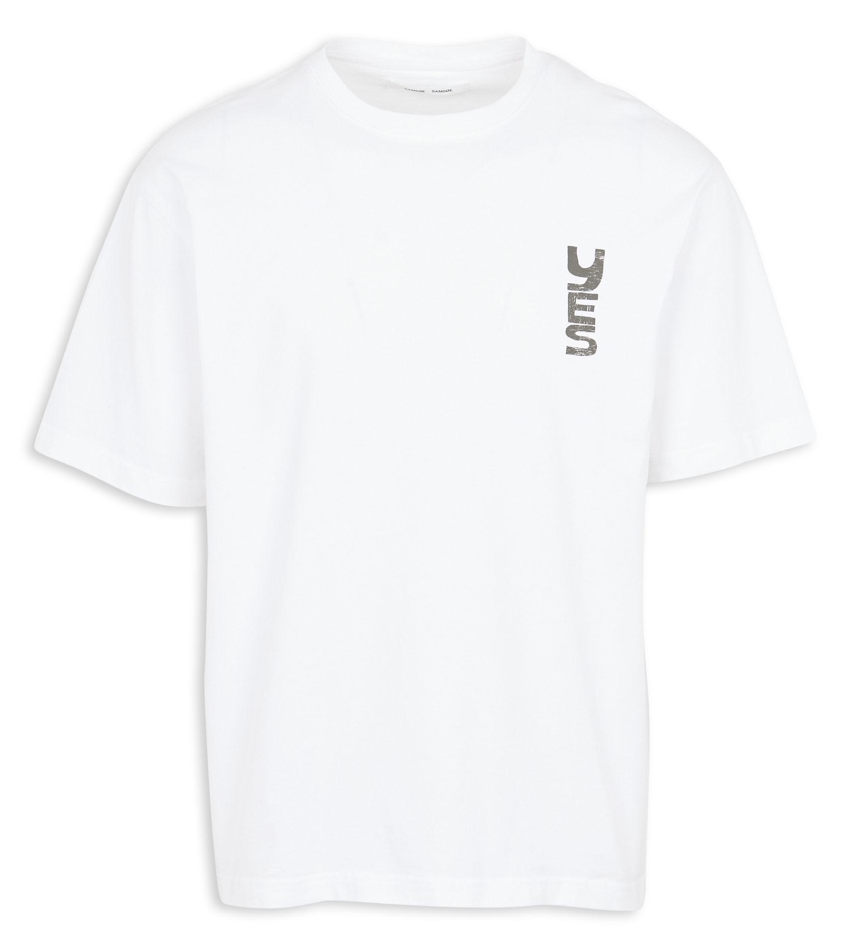 NATHANIEL - Tee-shirt col rond regular-fit imprimé en coton bio| Blanc