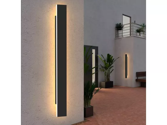 NETTLIFE applique murale LED applique extérieure 100CM noir 3000K IP65 longue 26W villa en acrylique pour maison mur jardins