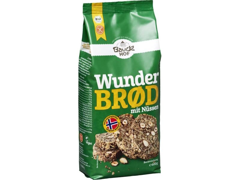Bauck Mühle Backmischung Bio  Wunderbrot mit Nüssen 600 g Bio Wunderbrot mit Nüssen