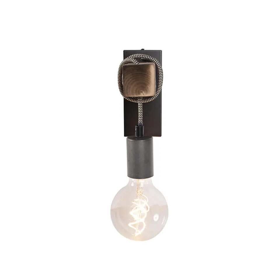 Qazqa wandlampen gallow zwart e27