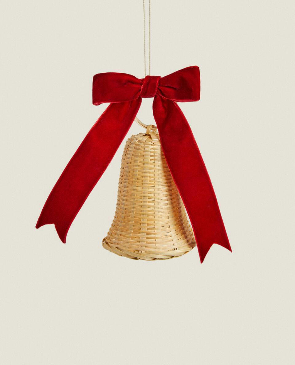 DECORAÇÃO DE SINO DE BAMBU DE NATAL