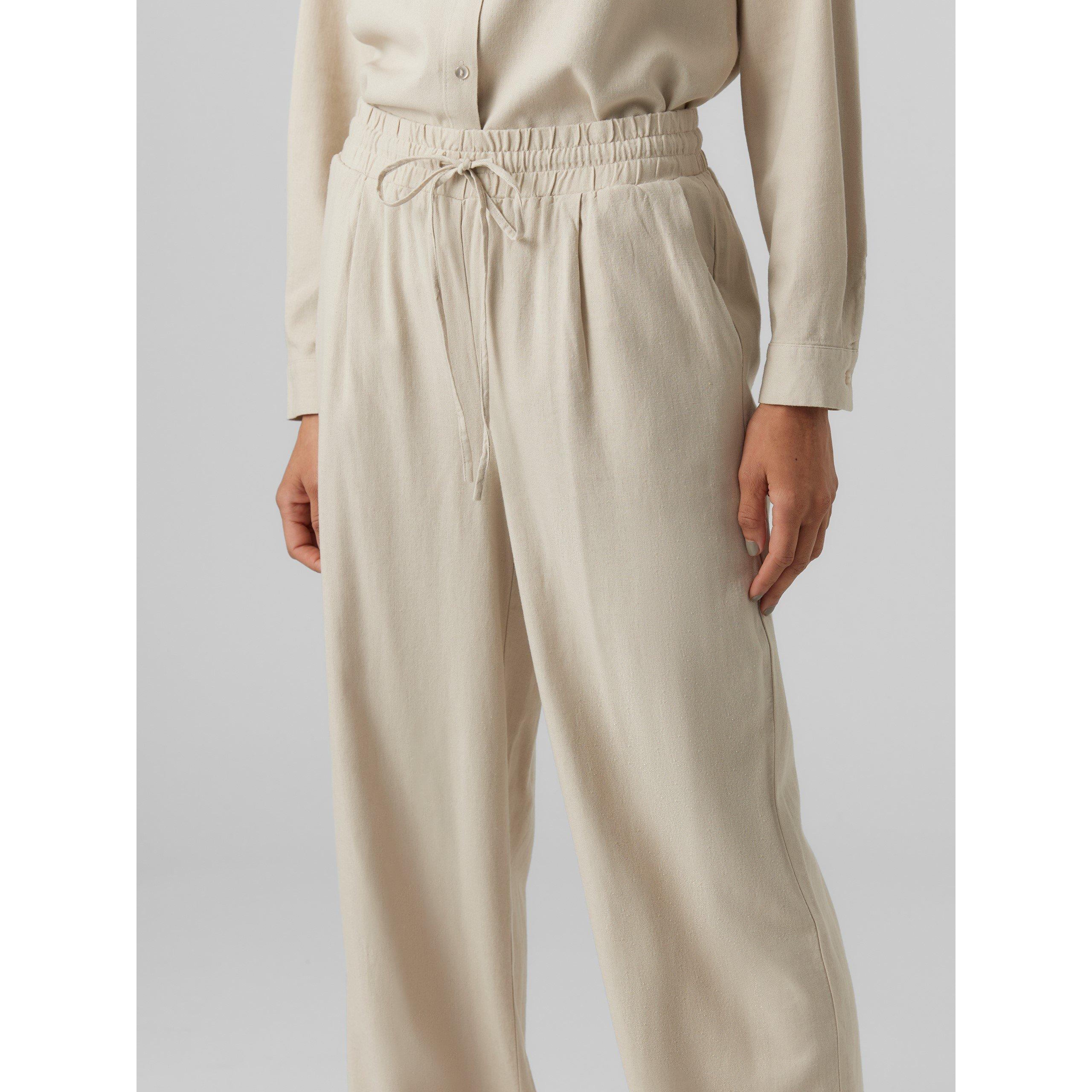 Vero Moda Straight Leg Linen Trousers