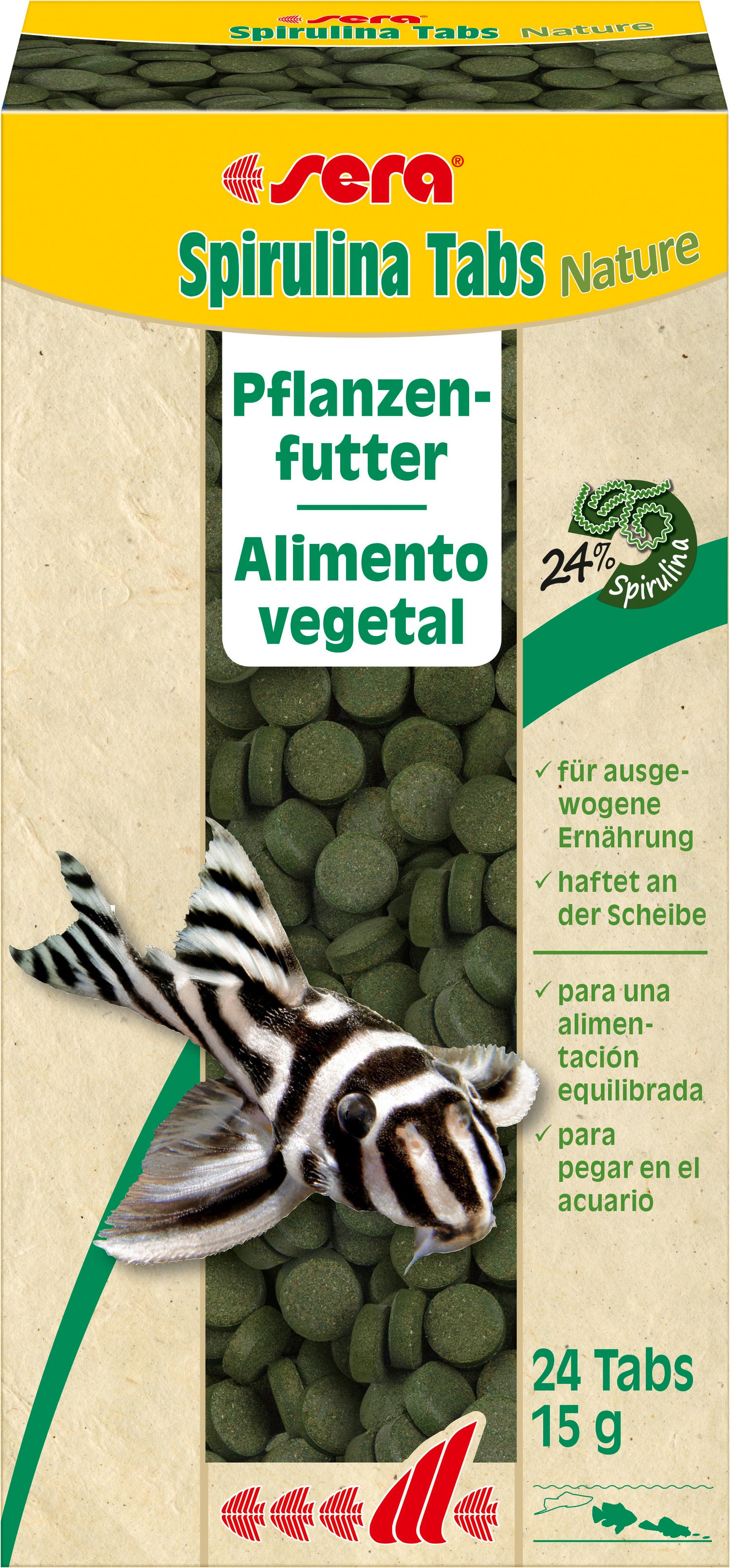 Sera visvoer Spirulina Tabs Nature 15 g 24 stuks
