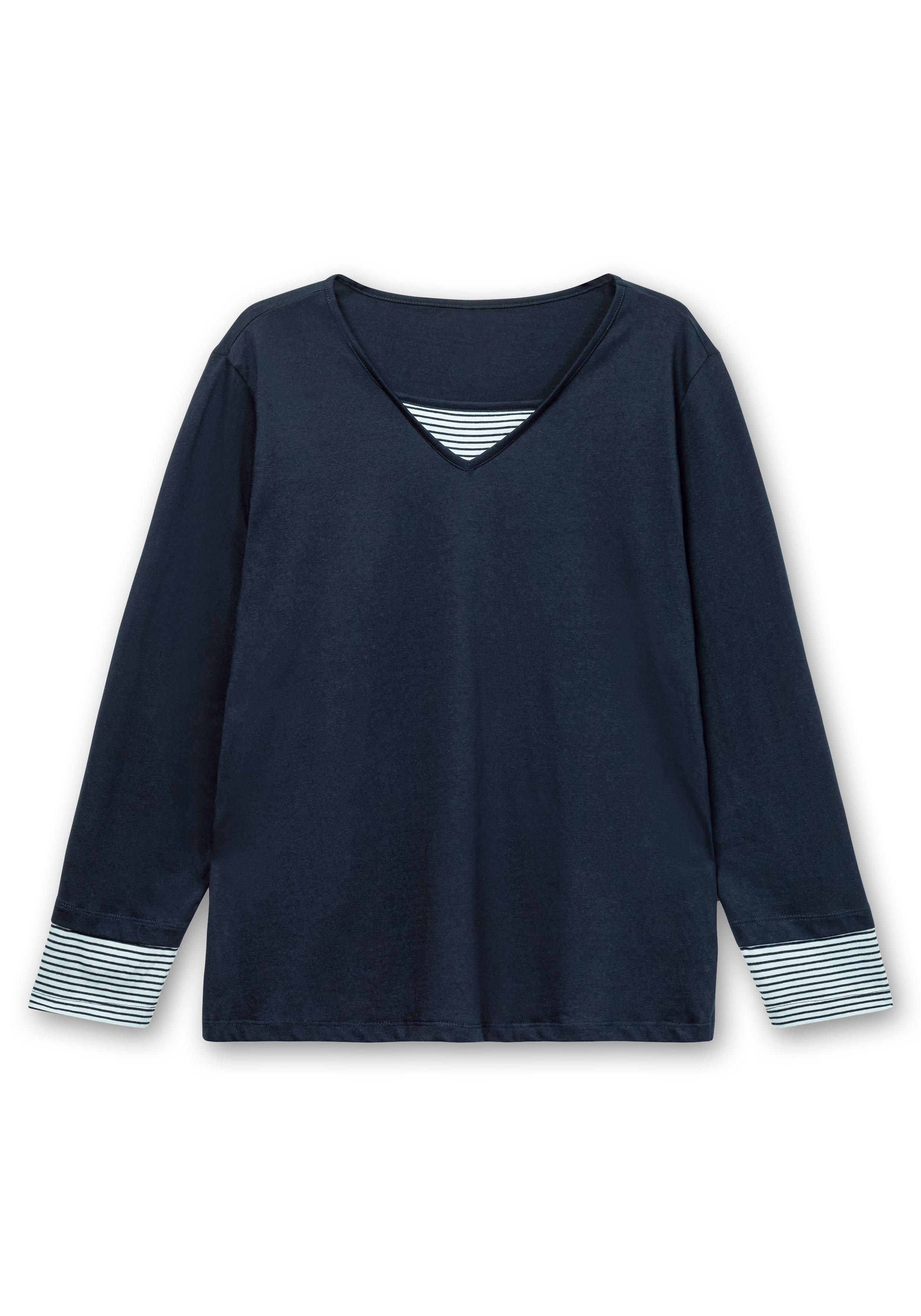 Shirt mit Streifendetails, im Layerlook