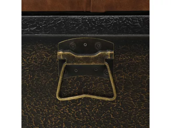 Banc de rangement Bois massif et similicuir 80,5x41x50 cm