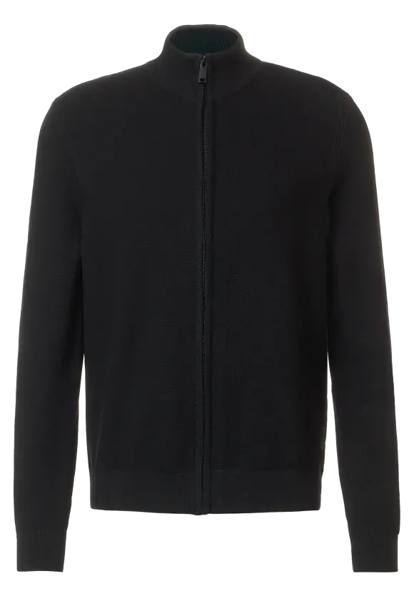 Strukturierte Strickjacke  - Black