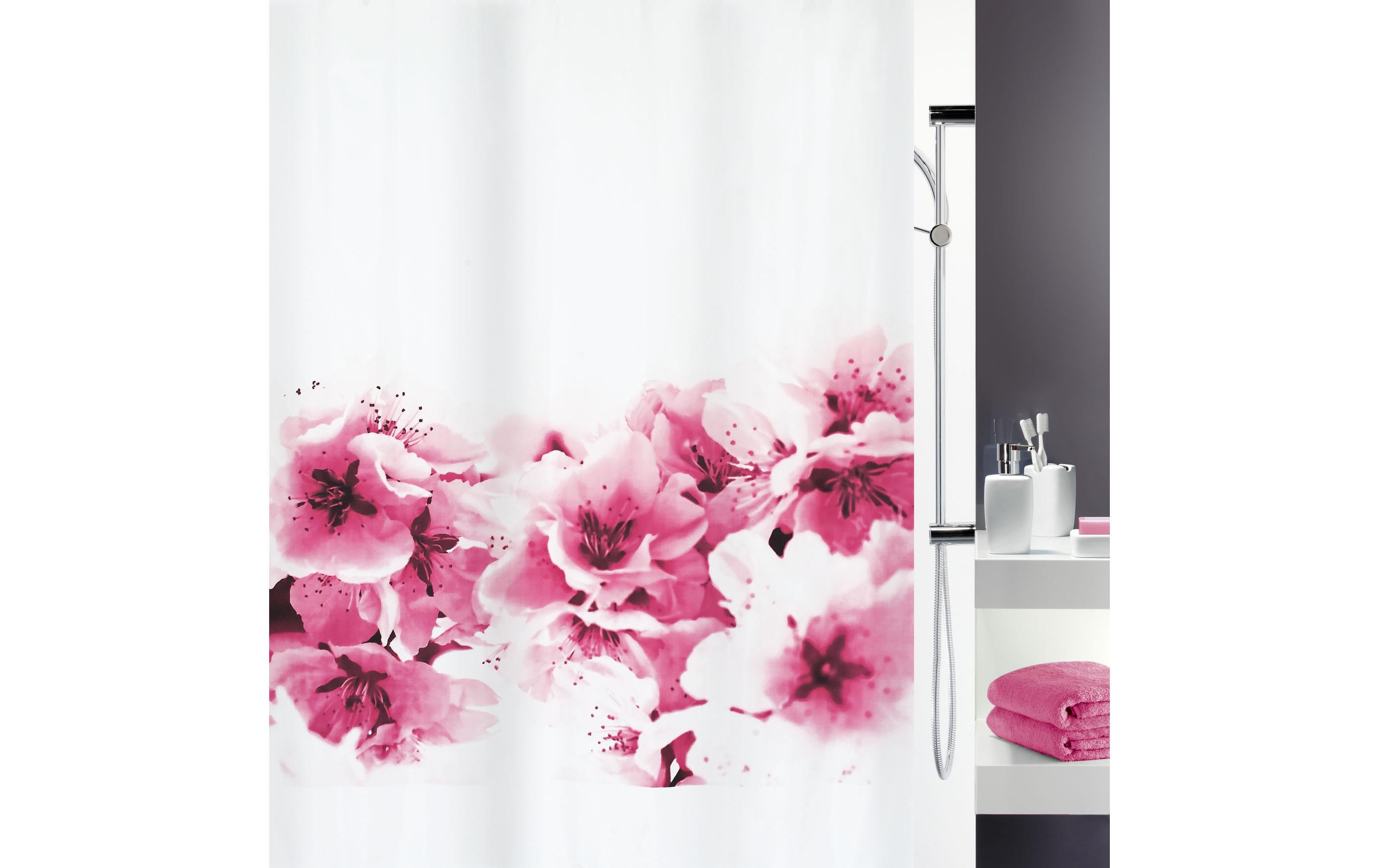 Duschvorhang Amanda 180 x 200 cm, PinkPflegeleichter Badevorhang